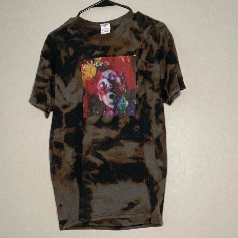 Reproduction Custom Acid Wash Alice In Chains Unisex Smedium Band Tee